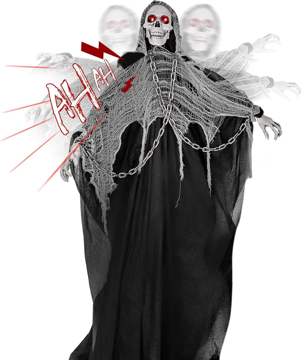 74'' Halloween Decorations Outdoor Animatronics Grim Reaper with Chain