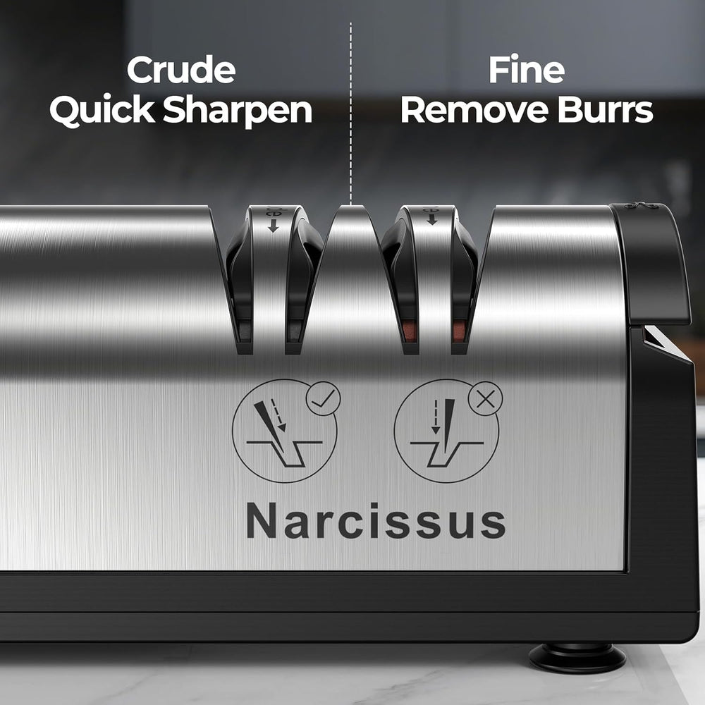 Narcissus Knife Sharpener, Professional 2 Stage Electric Knife Sharpener for ...