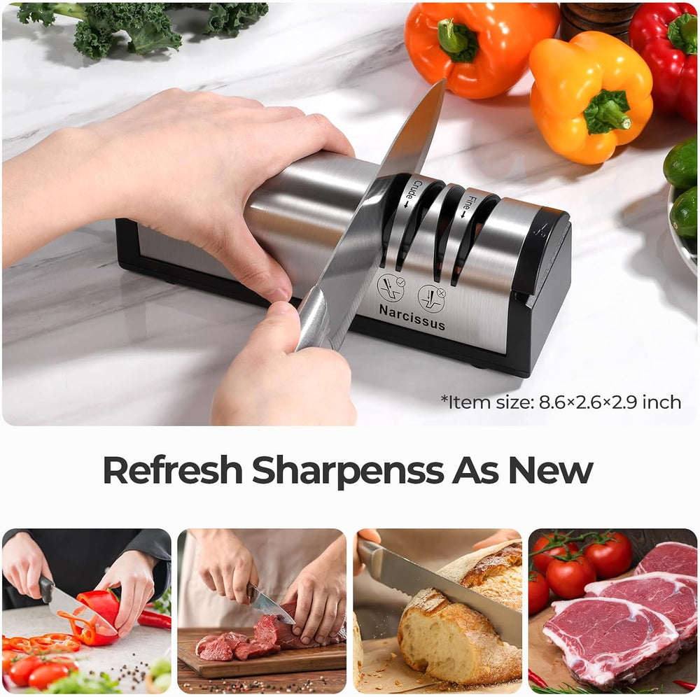 Narcissus Knife Sharpener, Professional 2 Stage Electric Knife Sharpener for ...