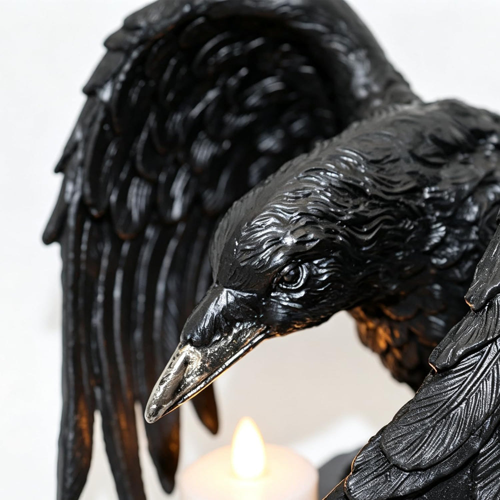 Gothic Crow Light Holder Halloween Candle Holder