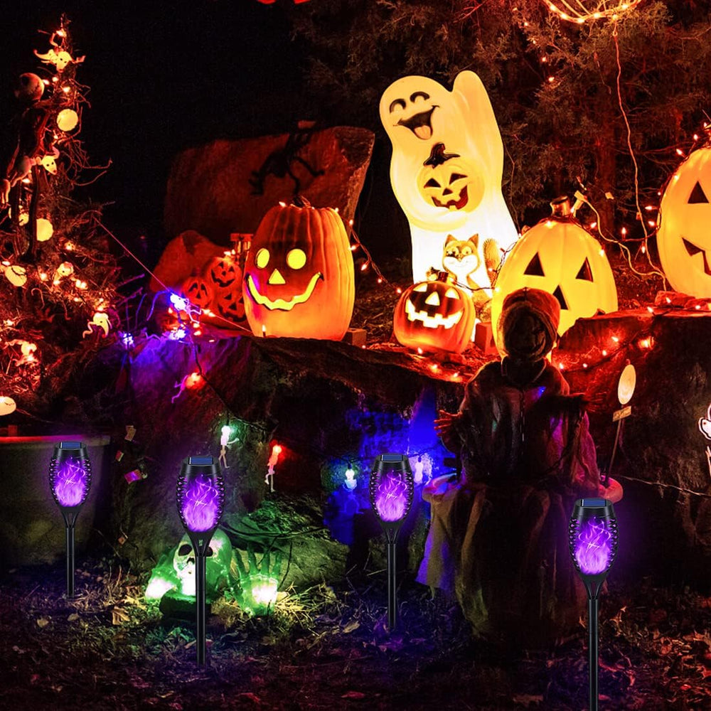 16Pack Purple Solar Halloween Lights for Halloween Decorations Outdoor