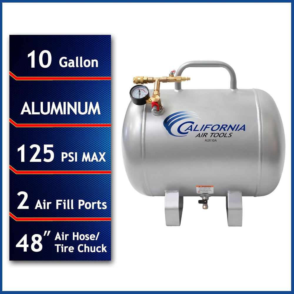 California Air Tools CAT-AUX10A Lightweight Portable Aluminum Air Tank, 10 Ga...