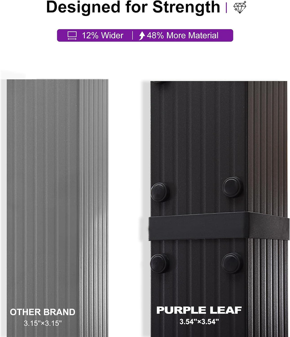 PURPLE LEAF Outdoor Pergola 12' X 18' Retractable Canopy Aluminum, Gray
