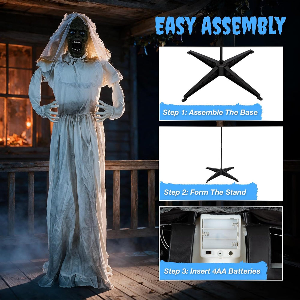 5.5FT Ghost Bride Halloween Animatronics Outdoor Decoration