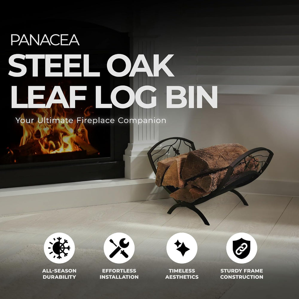 Panacea Colonial Compact Foldable Open Top Powder-Coated Steel Oak Leaf Desig...