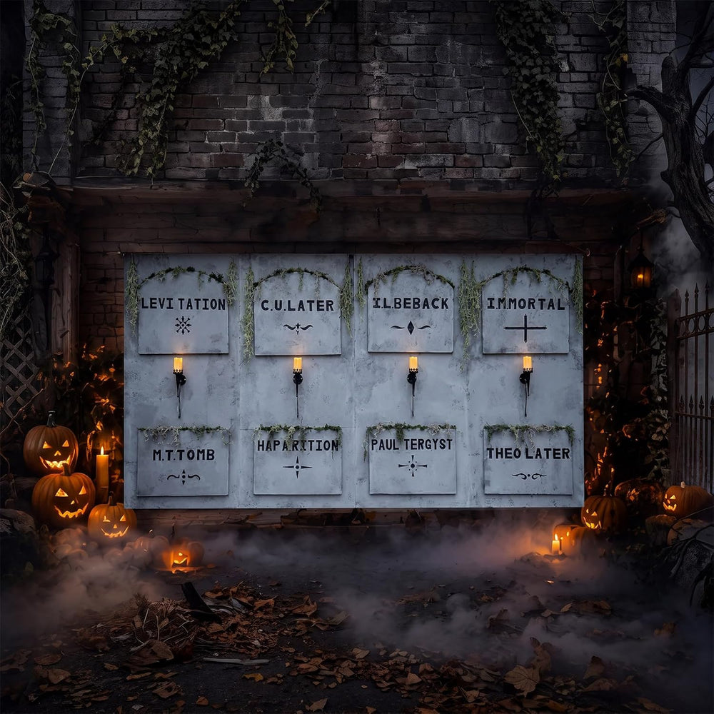 Halloween Garage 7x16 ft Door Cover Banner Large Halloween Hanging Backdrop D...