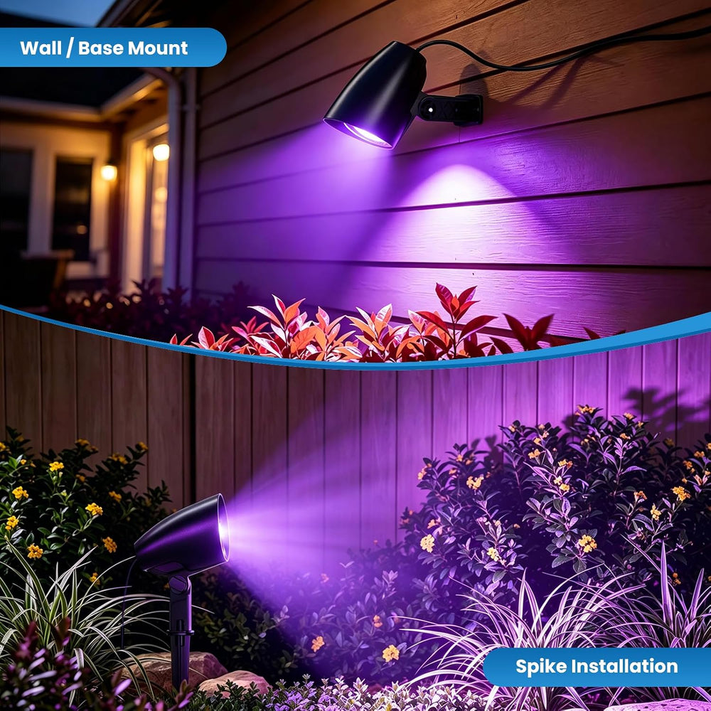 ZZXX 20W Halloween Black Light Spotlight Outdoor,IP66 Plug-in Light, 2Pack