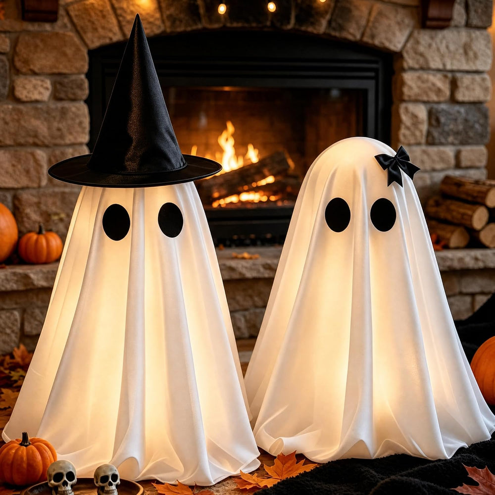 Halloween Decorations Indoor, 2 Pack Light Up Ghost Couple