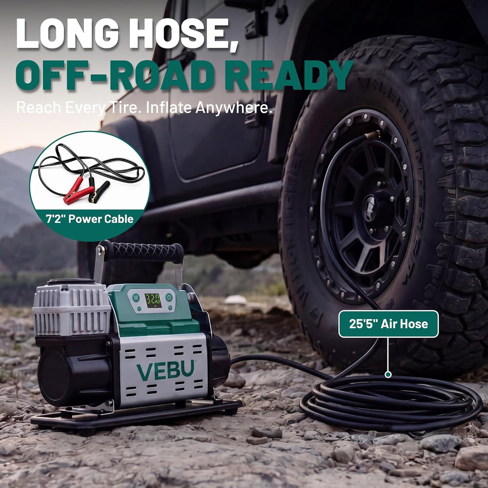 RV Air Compressor 12V Tire Inflator, 150PSI with Auto Shut-off, Digital Disp...
