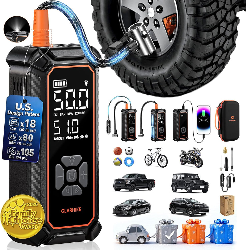 OlarHike Tire Inflator Portable Air Compressor, with Premium Storage Case
