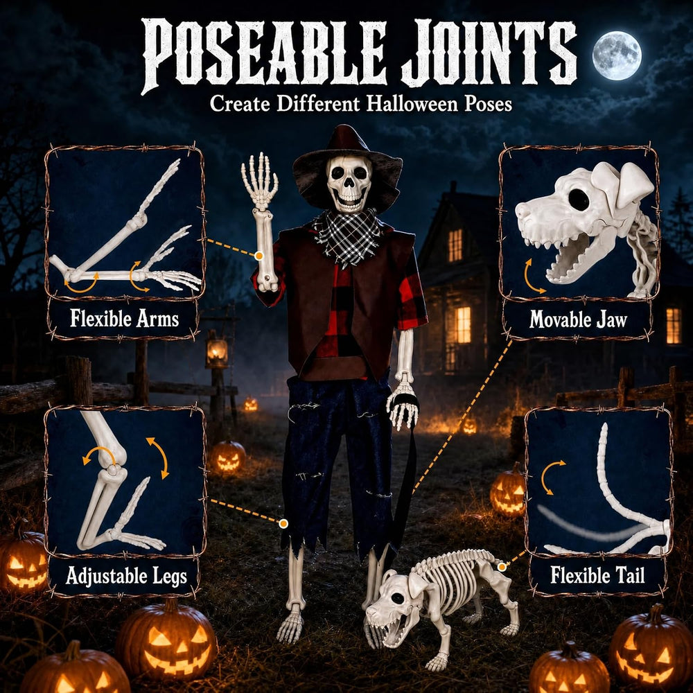 Skeleton for Halloween Decoration Outdoor, Halloween Decor for Yard Porch