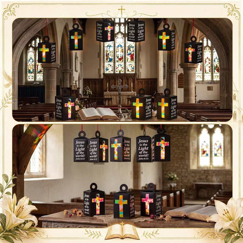 40 Sets Vbs 2026 Christian Cross Crafts Bulk Illumination Themed Paper Lanter...