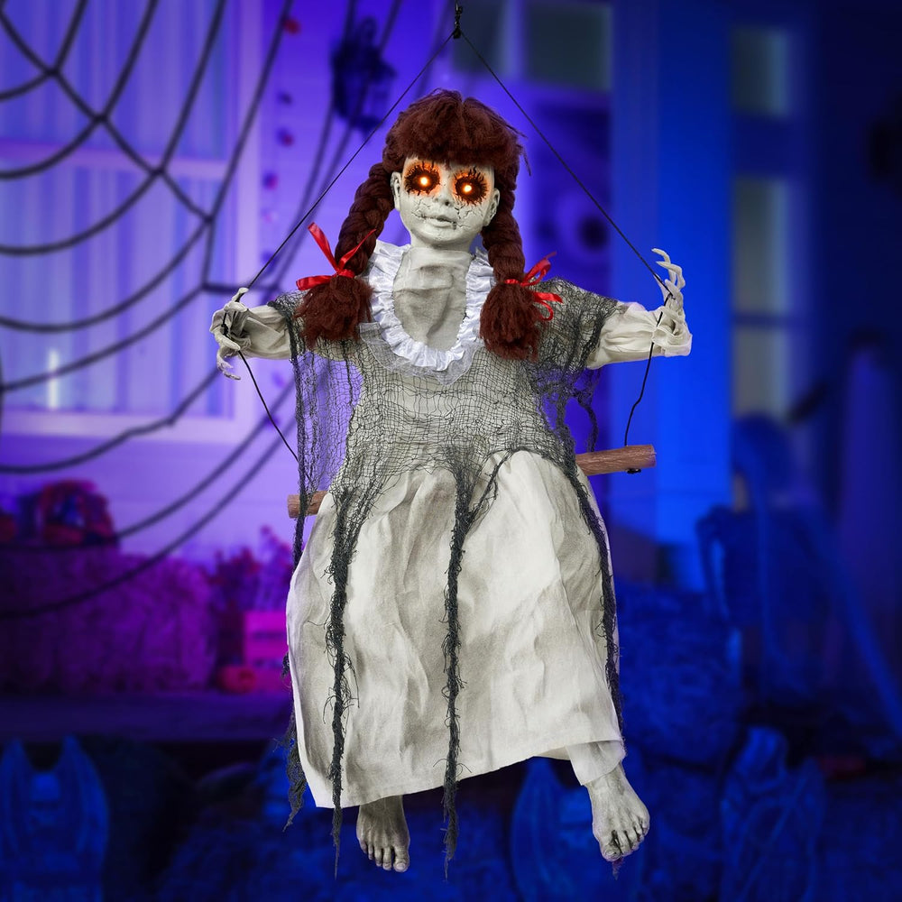 JOYIN Scary Halloween Decorations Outdoor, Halloween Hanging Scary Swing Girl...