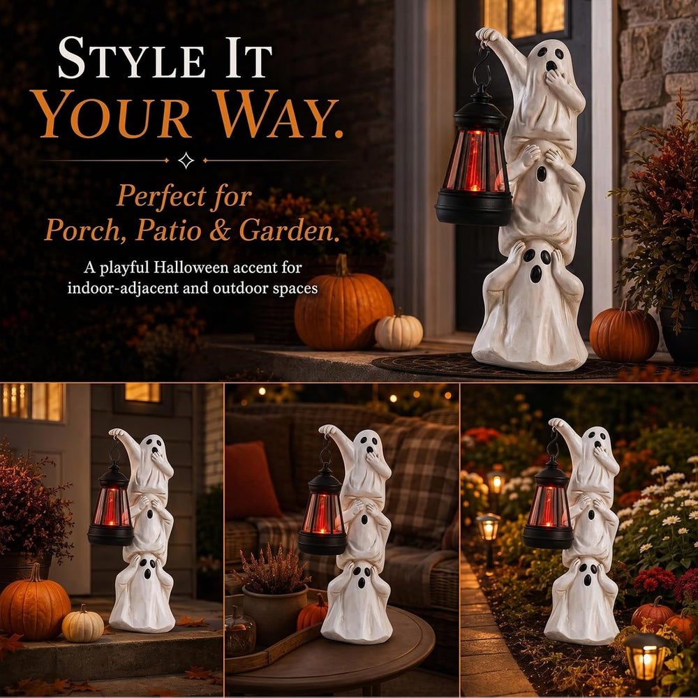 Halloween Decoration Ghosts Solar Statue Outdoor