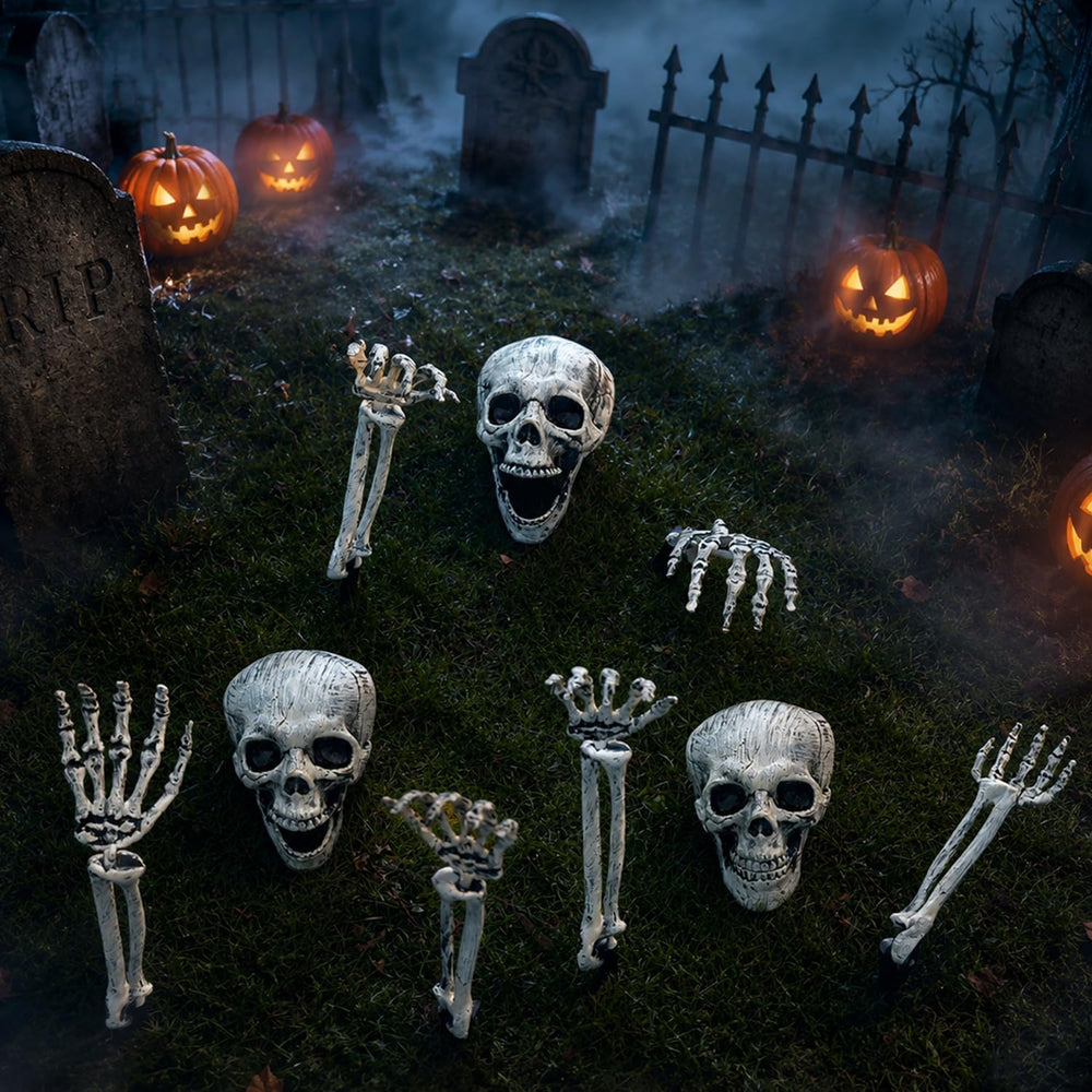 3 Pack Halloween Decor Outdoor Skeleton Stakes for Yard,Lawn,Graveyard