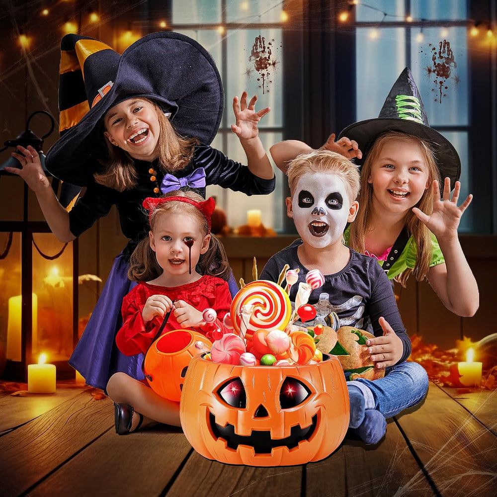 Anlass Halloween Candy Bowl Animated Pumpkin Candy Holder with Moving Skeleto...