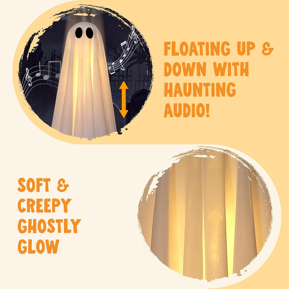 JOYIN 2 Pcs 20" Scary Halloween Decorations Outdoor Hanging Ghost, Light...