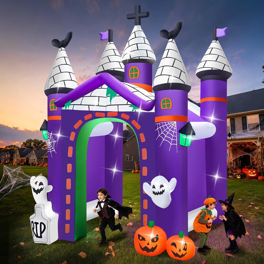 Kalolary 12FT Halloween Inflatables Archway Haunted House Castle