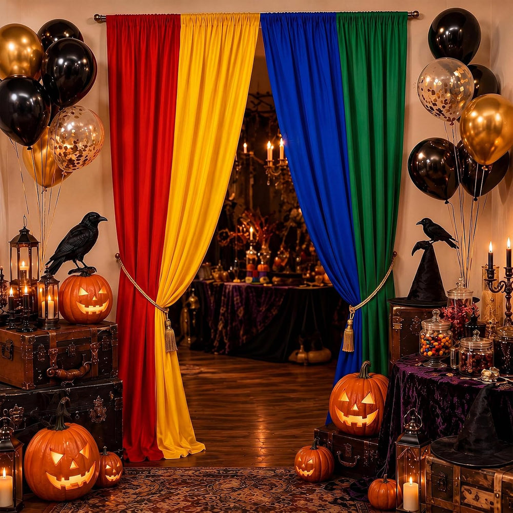 4 Pcs 39 x 79 Inch Wizard Party Backdrop Halloween Decorations