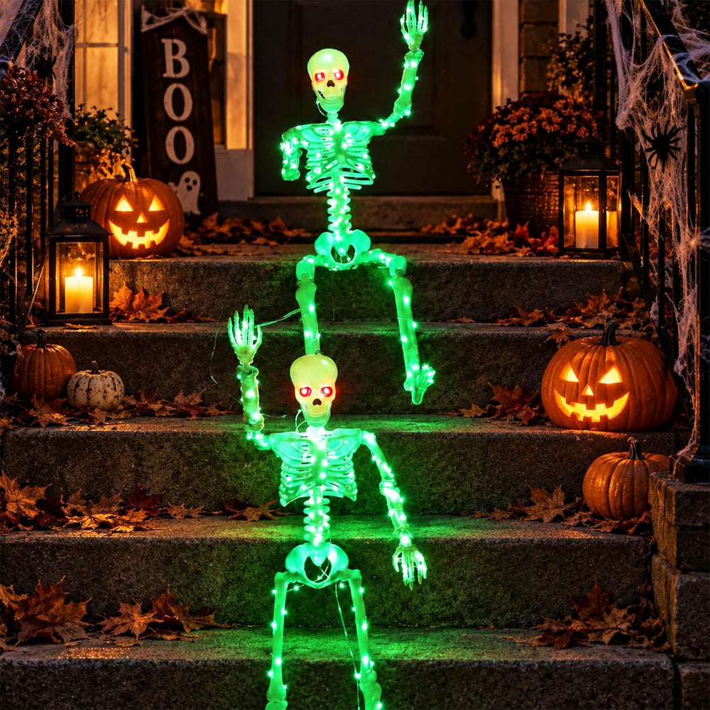 Halloween Decorations Outdoor Skeletons Set - 2 Pack 36" (90cm) Light Up...