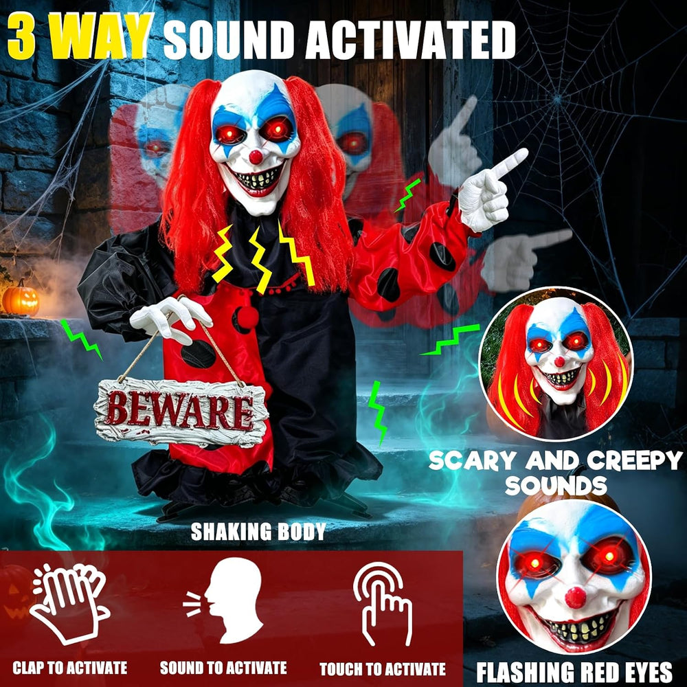 40'' Halloween Animatronics Groundbreaker Decorations Outdoor Scary C...