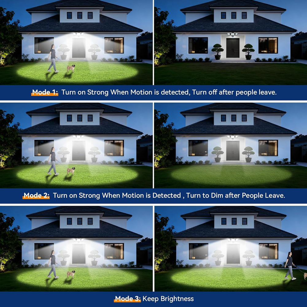 LED Security Lights Motion Sensor Light Outdoor, 7000LM, 6500K, Waterproof, F...