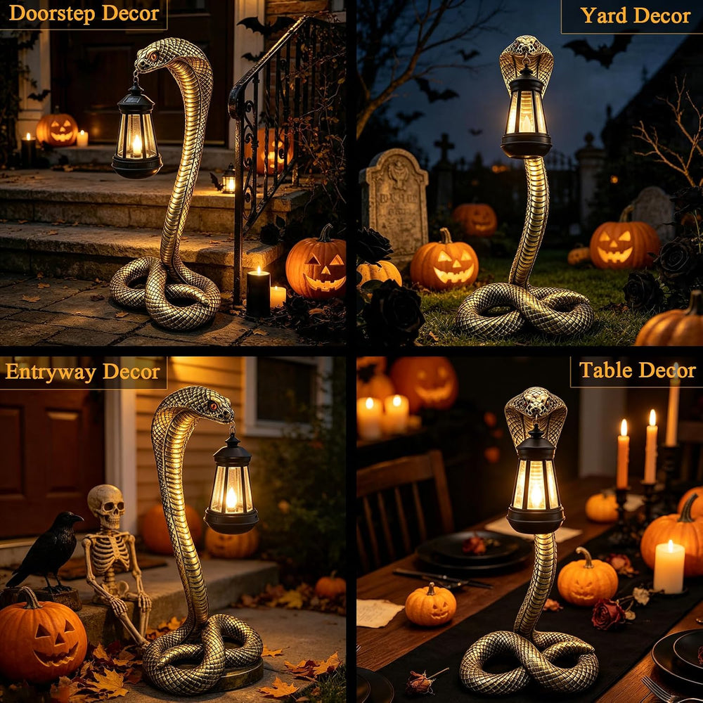 Halloween Decor Solar Snake Garden Statue,19.89'' Snake for Yard Lawn...
