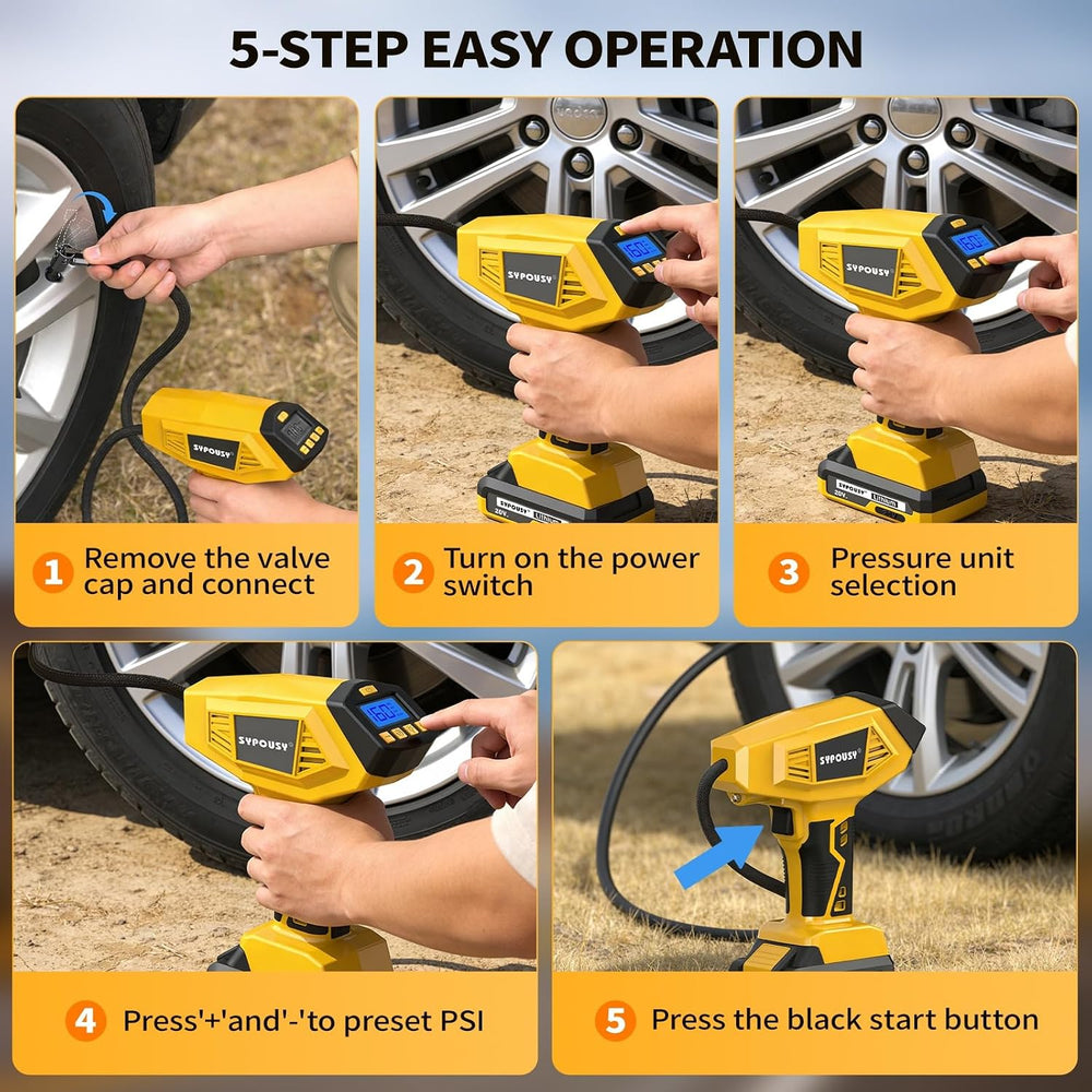 Upgraded Tire Inflator Portable Air Compressor 160 PSI 7X Fast Air Pump