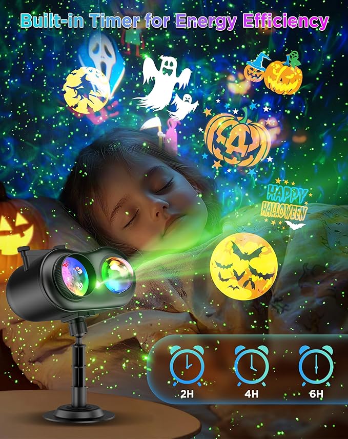 Halloween Christmas Projector Lights Outdoor, 8 Brighter HD Holiday Patterns ...
