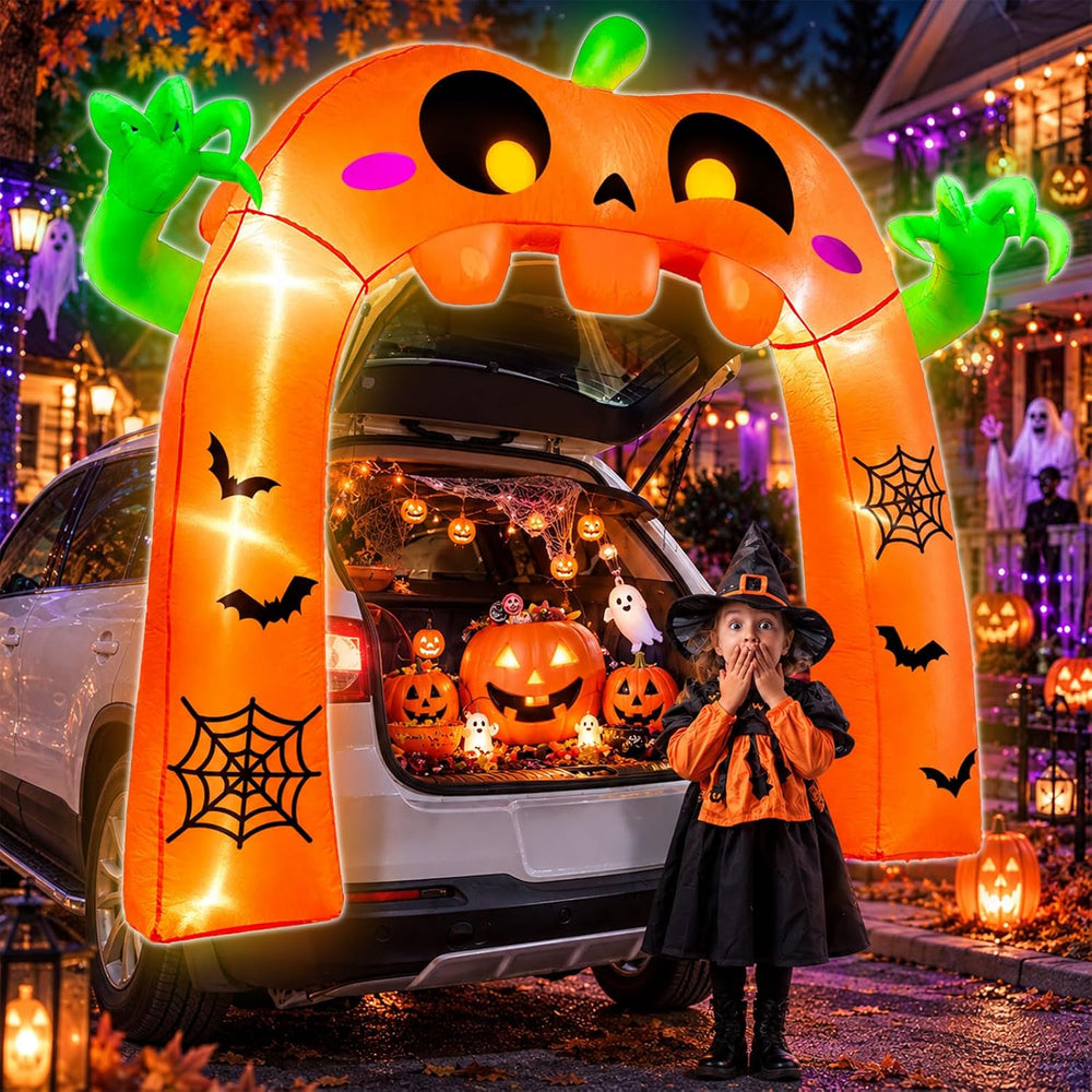 5 Ft Trunk or Treat Car Decoration Kit Halloween Inflatable Pumpkin Arch