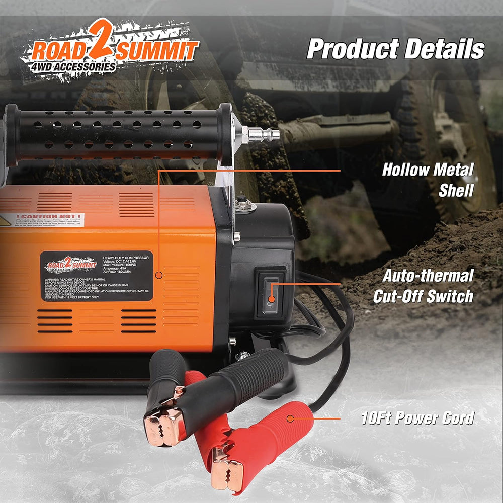 Heavy Duty Portable 12V Air Compressor Kit Inflate 6.35CFM (180L/ Min), Max 1...
