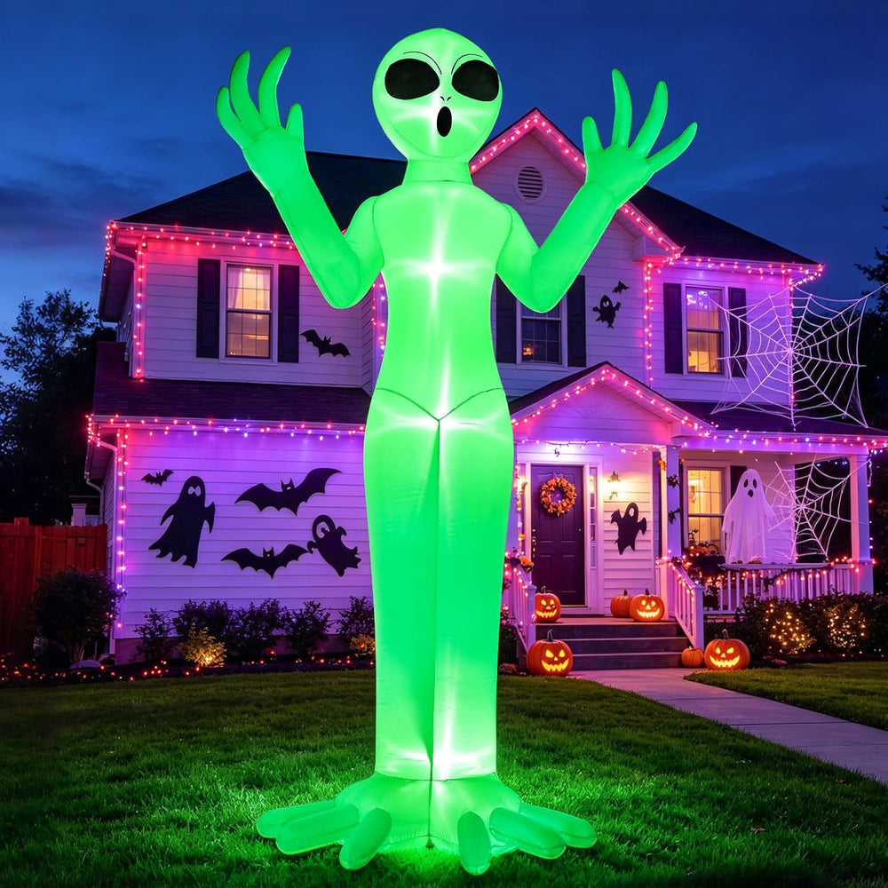 Halloween Inflatables Alien Outdoor Decoration 10FT Giant Alien Yard Décor
