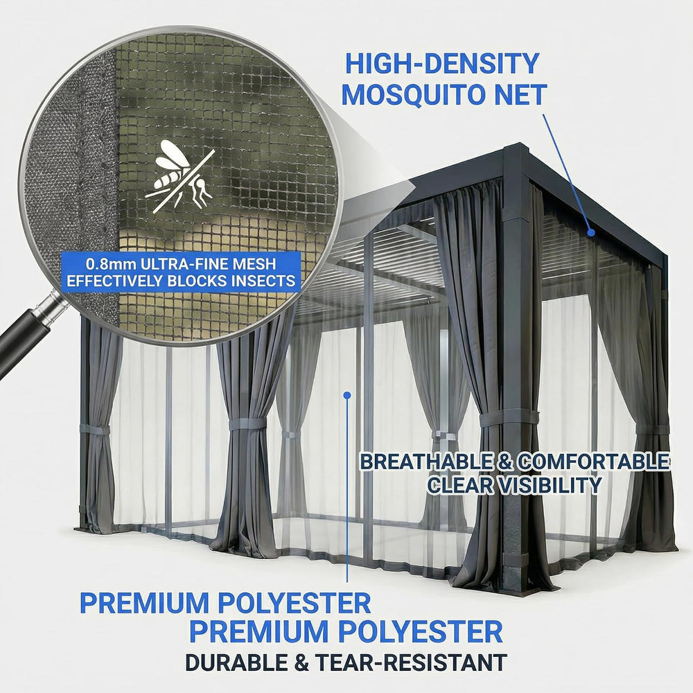 Louvered Pergola 10x12FT, Outdoor Aluminum Pergola with Adjustable Louvered R...