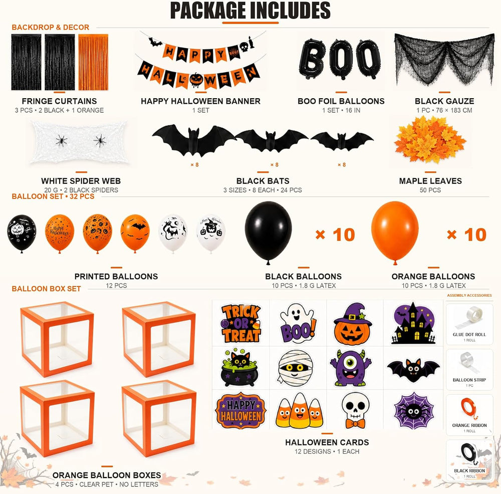 128 Pcs Halloween Party Decorations, Halloween Party Supplies - Balloon boxes...