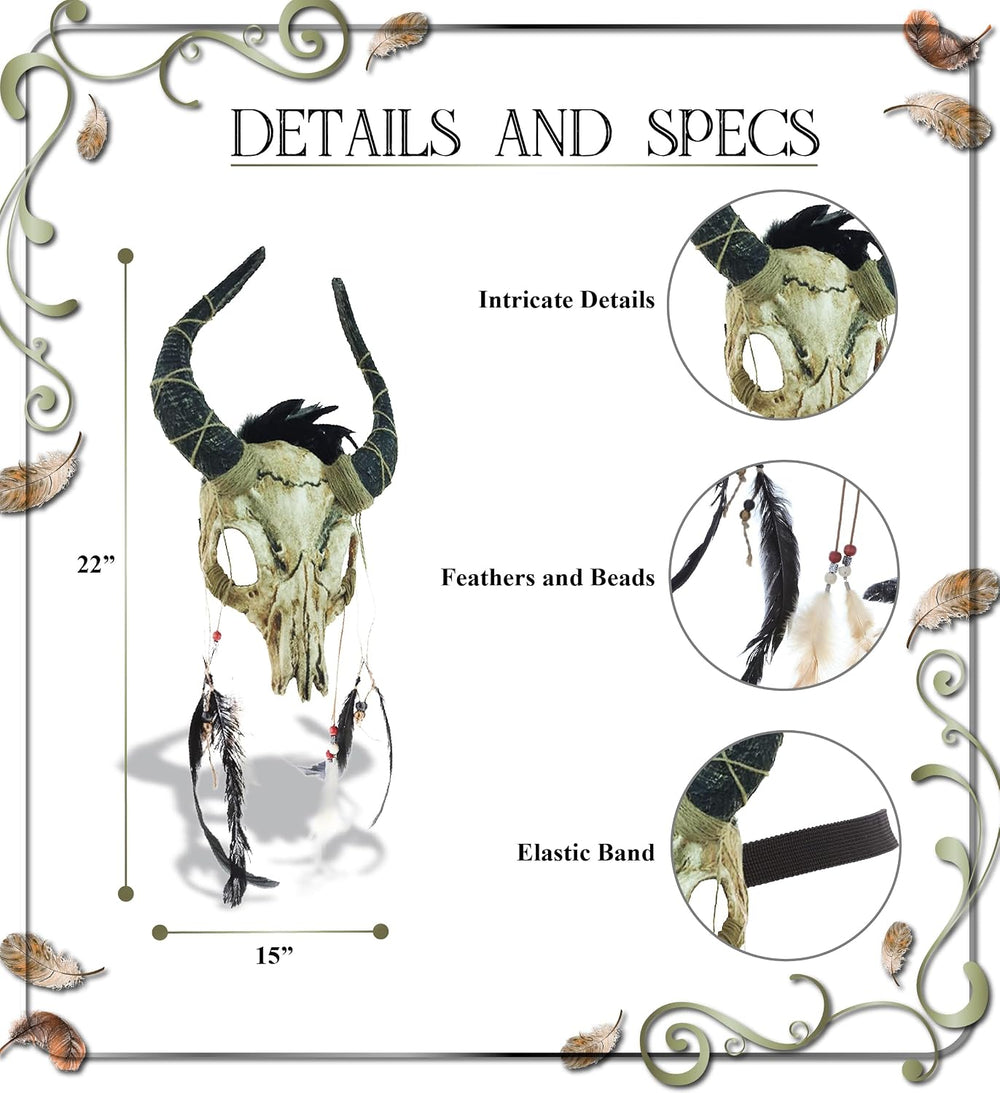 Yak Skull Mask- Devilish Animal Skull Mask Costume Accessory for Halloween, C...