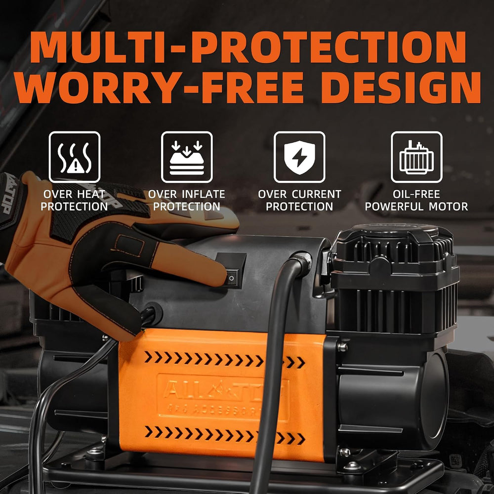 ALL-TOP Air Compressor Kit, Dual Cylinder 12V Portable Inflator 12.35 ft³/Min...