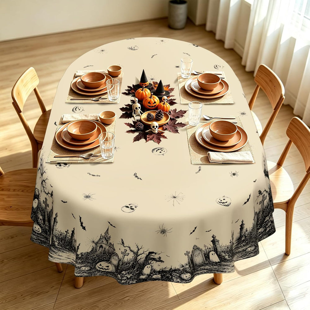 Halloween Tablecloth Pumpkin/Ghost Table Cloth, Fall Halloween Decorations