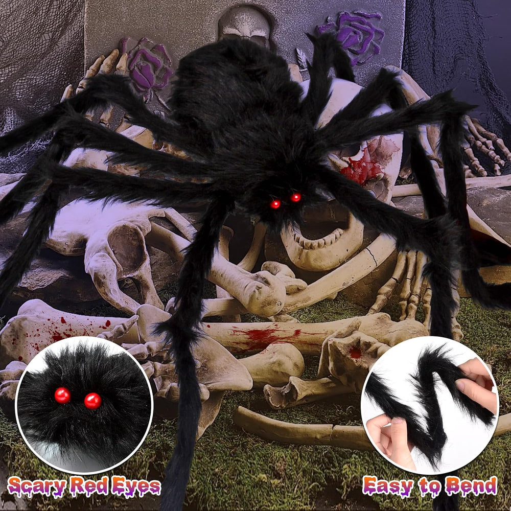 OCATO 200" Halloween Decorations Spider Web Lights Outdoor +59" Fak...