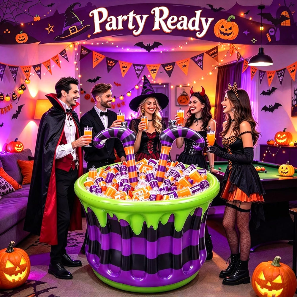 Large Halloween Inflatable Witch Cauldron Cooler Halloween Party Decoration,2...