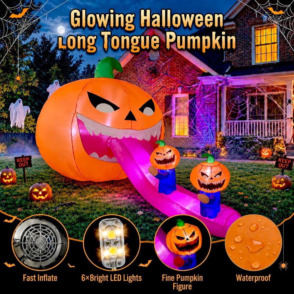 9FT Halloween Inflatables Pumpkin Outdoor Decorations, Blow Up Inflatable Gia...