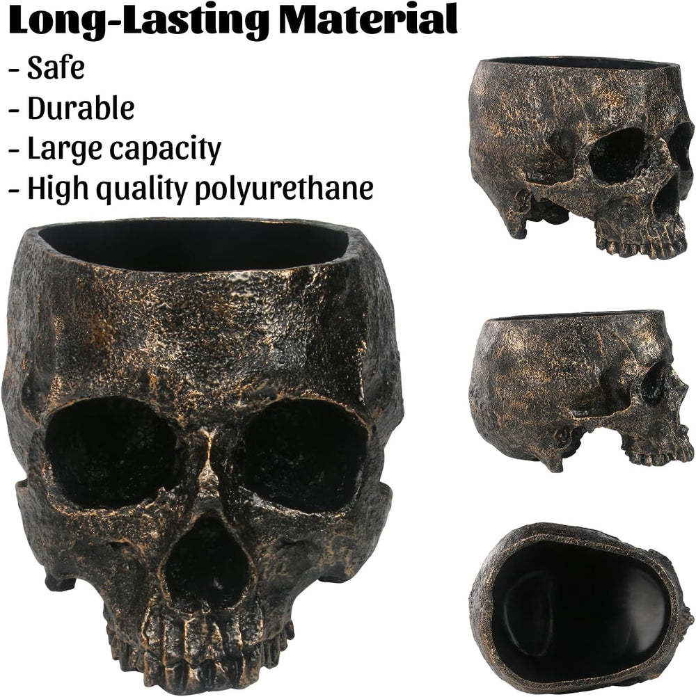 GameXcel Halloween Skull Candy Bowl - 8.5" Extra Large Candy Dish Holder
