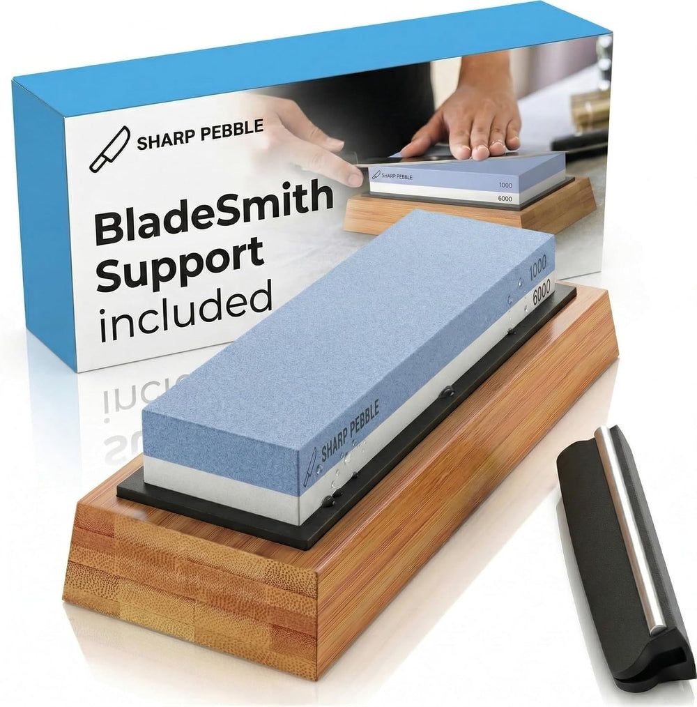 Sharp Pebble Whetstone Knife Sharpener – 1000/6000 Grit Sharpening Stone