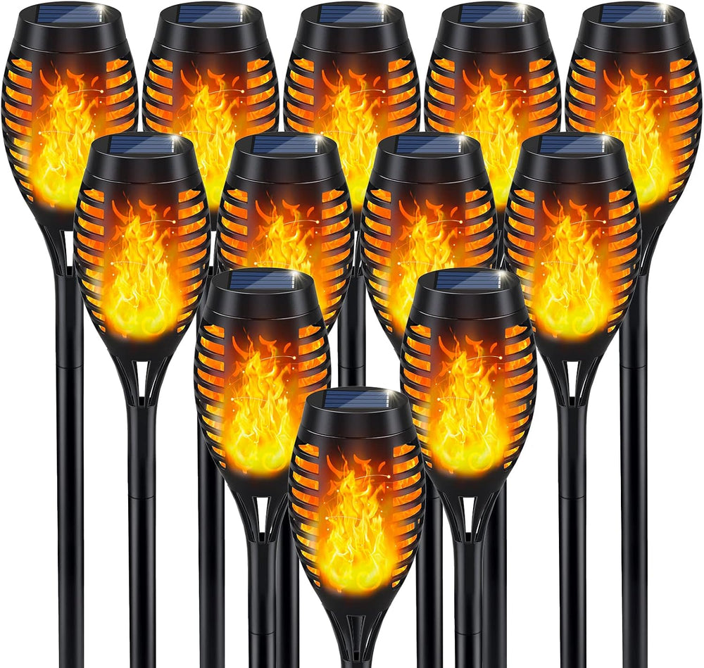 IkeeRuic Solar Torch Light with Flickering Flame for Halloween Decorations