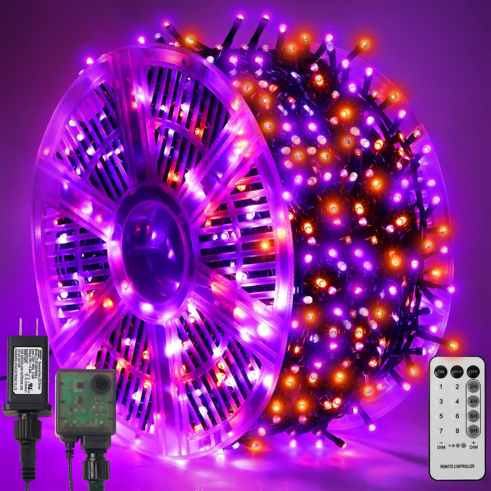 WATERGLIDE 1000 LED Halloween String Lights, 328 FT Green Wire LED Decorative...