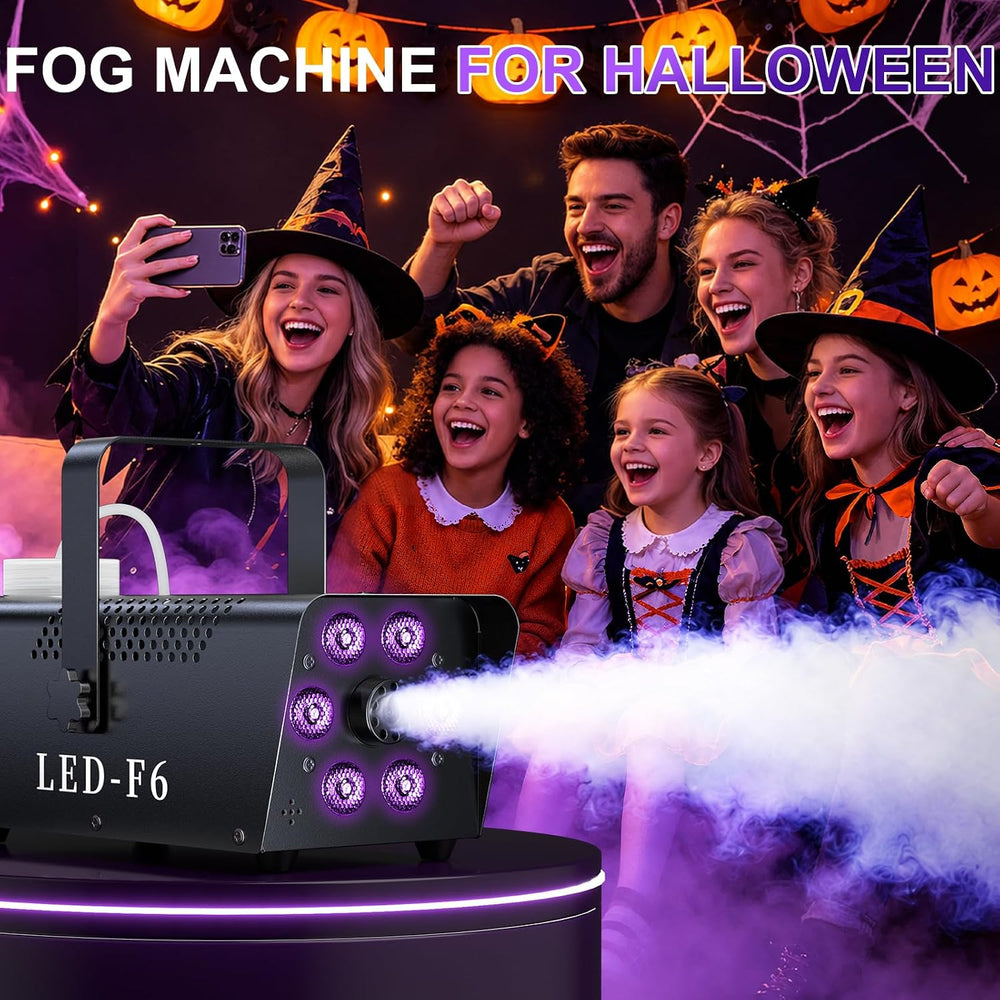 1200W Fog Machine, 6000CFM for Halloween, RGB, Auto Mode & Remote
