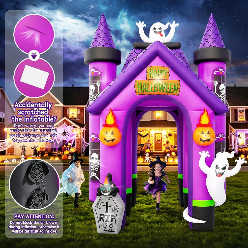 12FT Halloween Inflatable Archway, Kalolary Witch Haunted House Inflatables