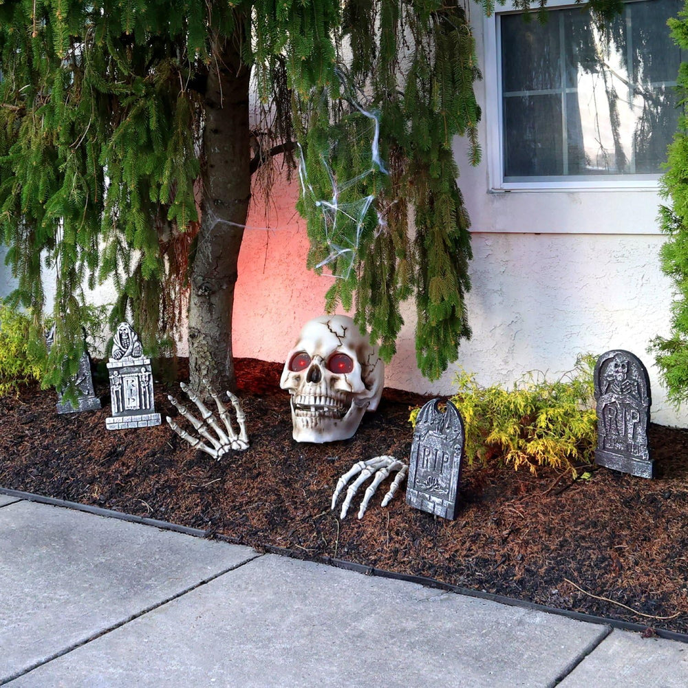 Haunted Hill Farm 1.3-Ft. Giant Talking Skeleton with Hands Halloween Decor