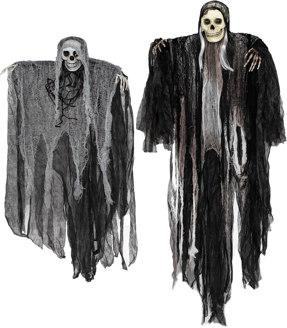 JOYIN 2 Pcs Halloween Hanging Grim Reaper Decorations Outdoor, Halloween Hang...