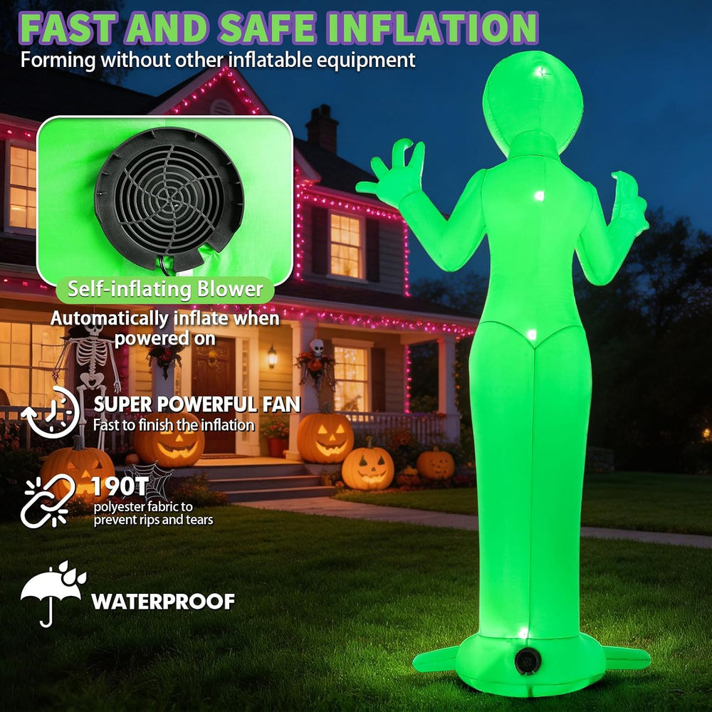 Halloween Inflatables Alien Outdoor Decoration 10FT Giant Alien Yard Décor