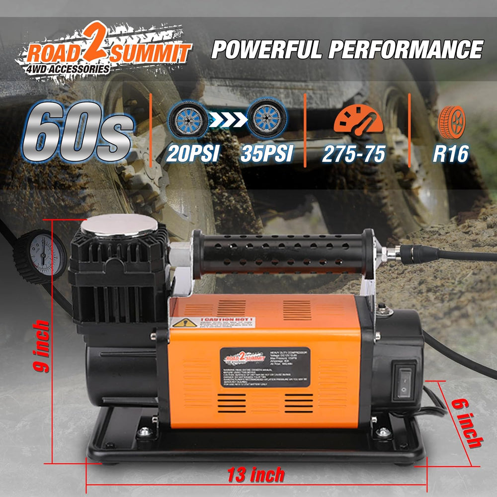 Heavy Duty Portable 12V Air Compressor Kit Inflate 6.35CFM (180L/ Min), Max 1...